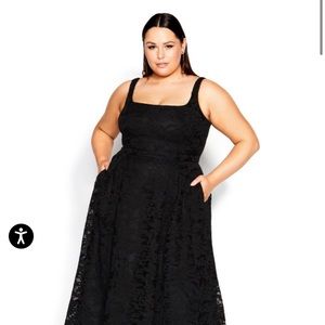 City chic black lace dress size 24